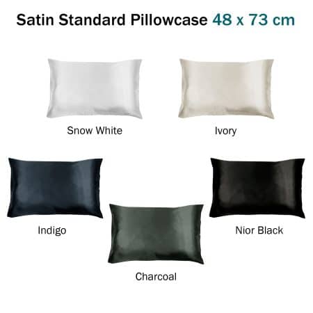 Invitation Satin Standard Pillowcase Charcoal - Image 2