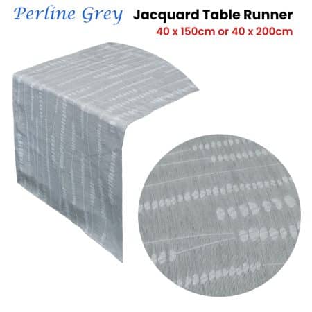Perline Grey Jacquard Table Runner 40 x 200 cm - Image 2