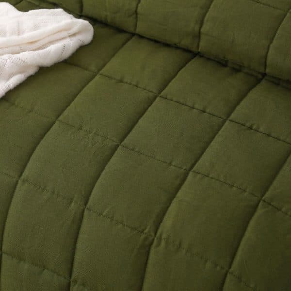 Vintage Design Homewares Olive French Linen Coverlet Set King - Image 2