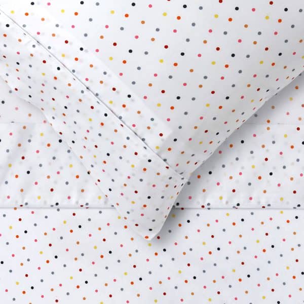 Happy Kids Polka Multi Printed Microfibre Sheet Set Double - Image 2
