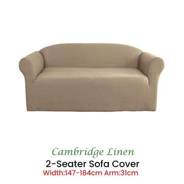 Elan Cambridge Extra-stretch Couch Cover Linen Two Seater Linen - Image 2
