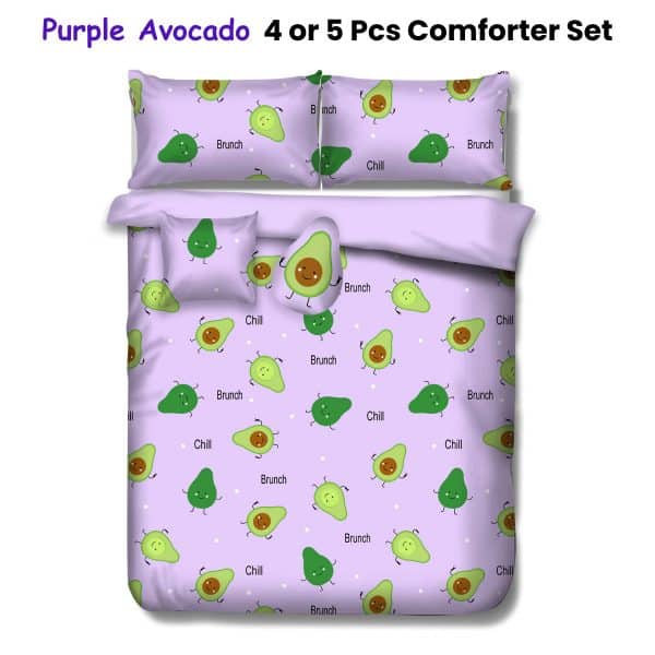 Ramesses Purple Avocado Kids Advventure 5 Pcs Comforter Set Double - Image 2
