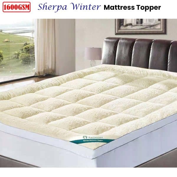 Ramesses 1600GSM Sherpa Winter Mattress Topper King Single - Image 2
