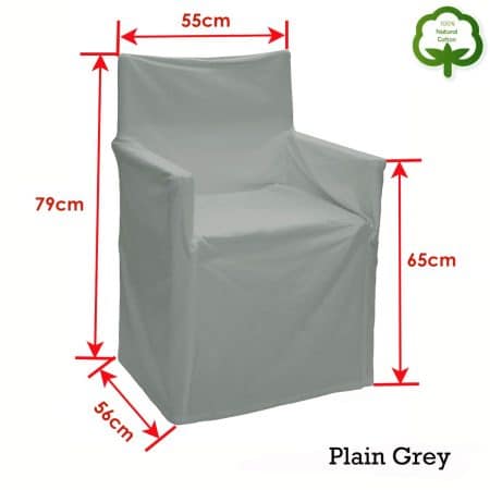 Rans Alfresco 100% Cotton Director Chair Cover - Plain Grey - Image 2