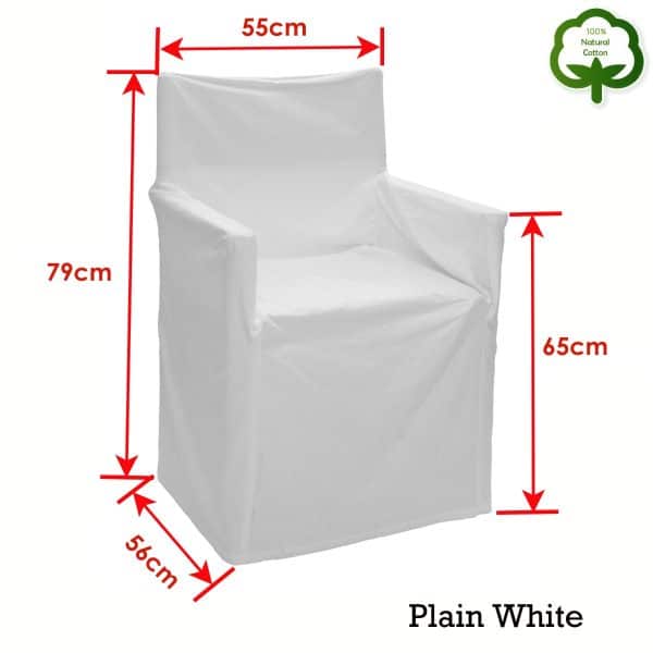 Rans Alfresco 100% Cotton Director Chair Cover - Plain White - Image 2