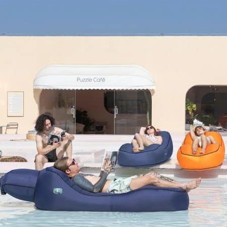 Giga Lounger Lazy Camping Air Bag Sofa Bed for Beach Sleeping Navy blue - Image 2