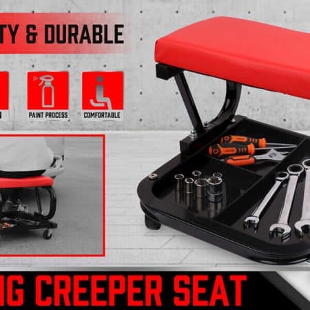 HORUSDY Rolling Creeper Seat Workshop Mechanic Stool Garage Repair Storage Tray - Image 2