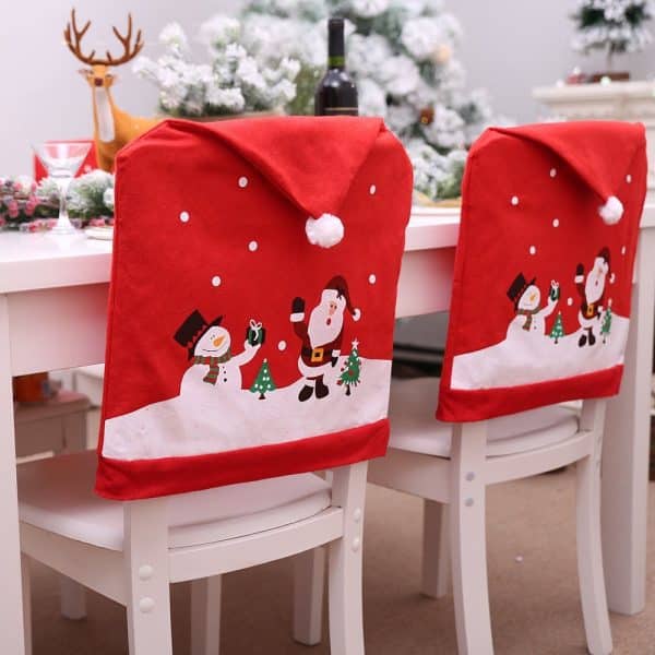 6-10x Christmas Santa Hat Chair Covers Table Cloth Dinner Home Décor Ornaments, 8PCS Chair Covers - Image 2