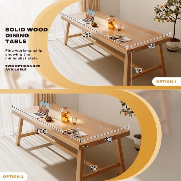 1.4M Solid Wood Dining Table Square Dining Table Dining Table Kitchen Furniture - Image 2