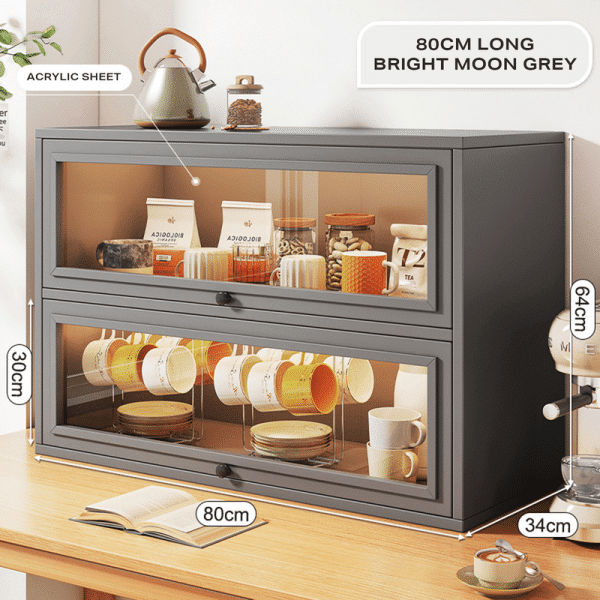 NEW Kitchen Acrylic Cup Storage Cabinet, Table Top Cup Storage Box, Tea Cup Rack - Image 2