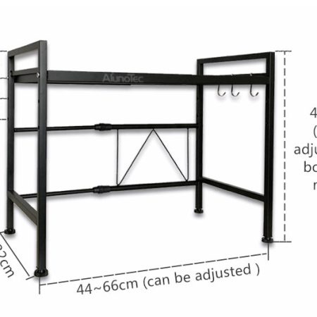 Adjustable Width & Height Microwave Shelf White - Image 2