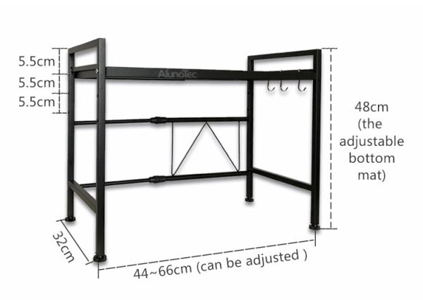 Adjustable Width & Height Microwave Shelf White - Image 2