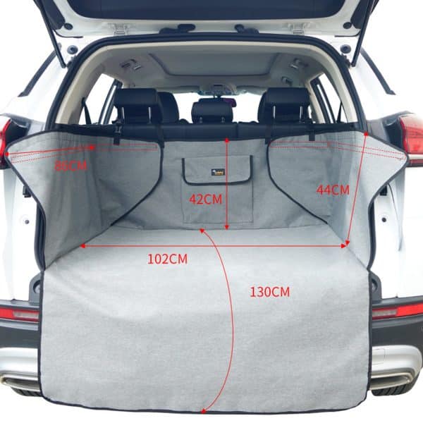 Ondoing Grey Dog Car Boot Cover SUV Liner Trunk Rear Cargo Hammock Waterproof Protector - Image 2