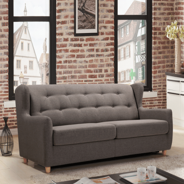MARQUIS 2 Seater Sofa bed with Separate Foam Mattress-Dark grey - Image 2