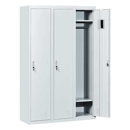 Three-Door Side by Side Office Gym Shed Storage Locker