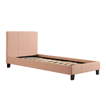 Single PU Leather Bed Frame Pink