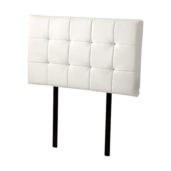 PU Leather Single Bed Deluxe Headboard Bedhead - White