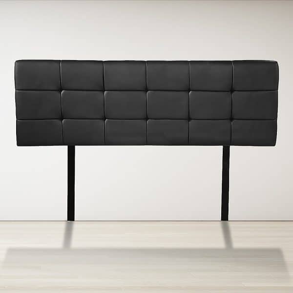 PU Leather Double Bed Deluxe Headboard Bedhead - Black - Image 2