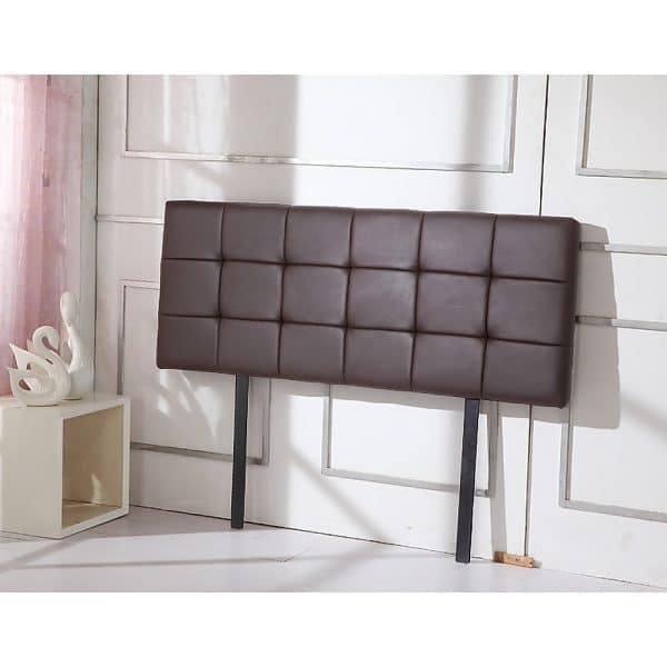 PU Leather Double Bed Deluxe Headboard Bedhead - Brown - Image 2