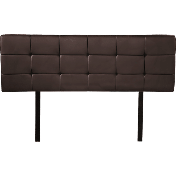 PU Leather Double Bed Deluxe Headboard Bedhead - Brown