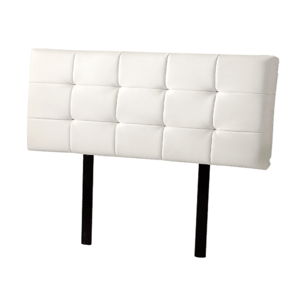 PU Leather Double Bed Deluxe Headboard Bedhead - White