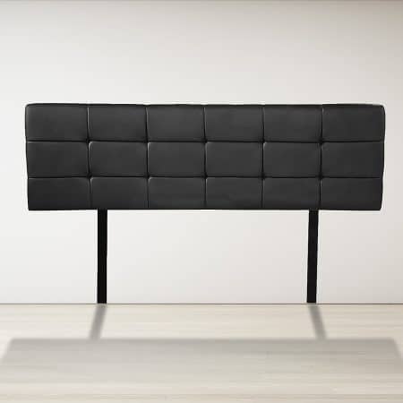 PU Leather Queen Bed Deluxe Headboard Bedhead - Black - Image 2