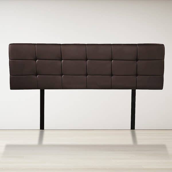 PU Leather Queen Bed Deluxe Headboard Bedhead - Brown - Image 2