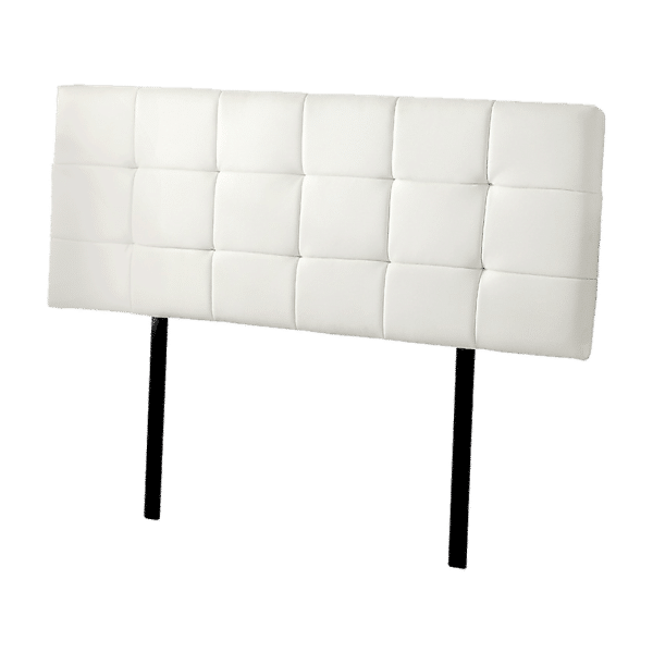 PU Leather Queen Bed Deluxe Headboard Bedhead - White