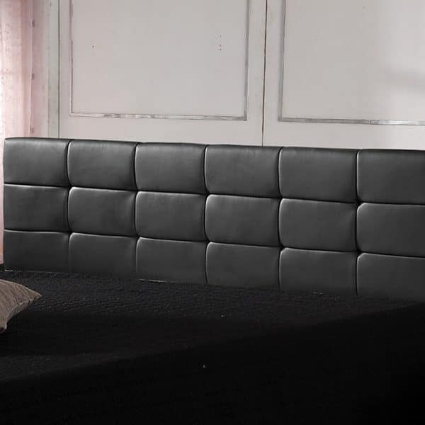 PU Leather King Bed Deluxe Headboard Bedhead - Black - Image 2