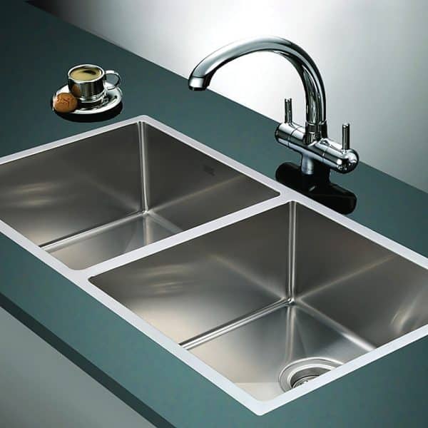 865x440mm Handmade Stainless Steel Undermount / Topmount Kitchen Sink with Waste - Image 2