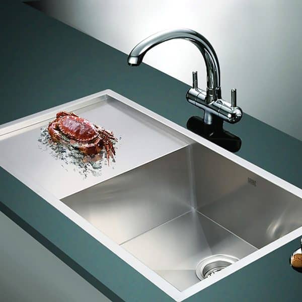 960x450mm Handmade Stainless Steel Undermount / Topmount Kitchen Sink with Waste - Image 2