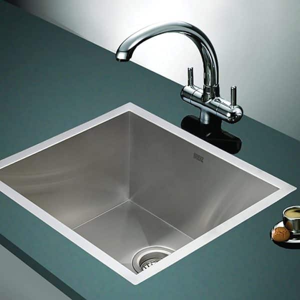 510x450mm Handmade Stainless Steel Undermount / Topmount Kitchen Laundry Sink with Waste - Image 2