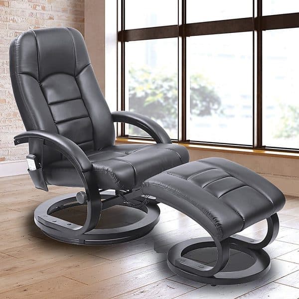 PU Leather Massage Chair Recliner Ottoman Lounge Remote - Image 2