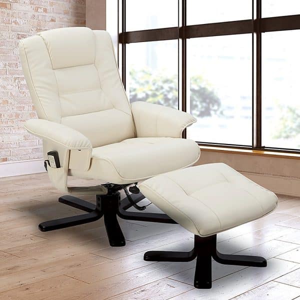 PU Leather Massage Chair Recliner Ottoman Lounge Remote - Image 2