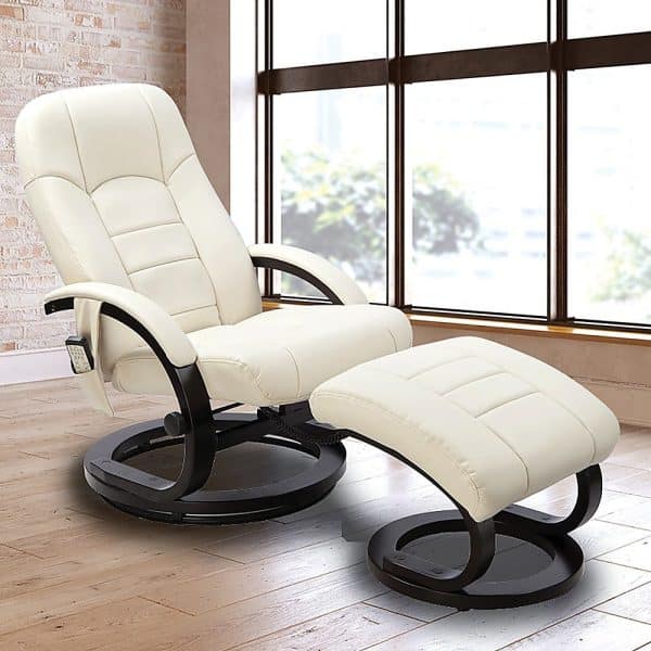 PU Leather Deluxe Massage Chair Recliner Ottoman Lounge Remote - Image 2