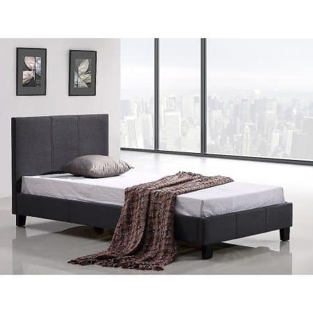 Single Linen Fabric Bed Frame Grey - Image 2