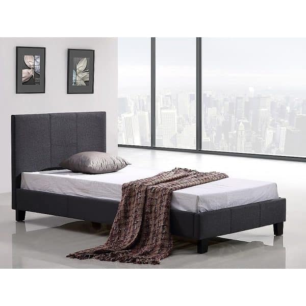 Single Linen Fabric Bed Frame Grey - Image 2