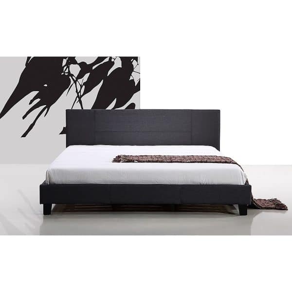 King Linen Fabric Bed Frame Grey - Image 2