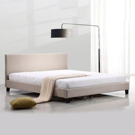 King Linen Fabric Bed Frame Beige - Image 2