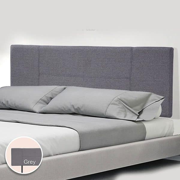 Linen Fabric Queen Bed Headboard Bedhead - Grey - Image 2