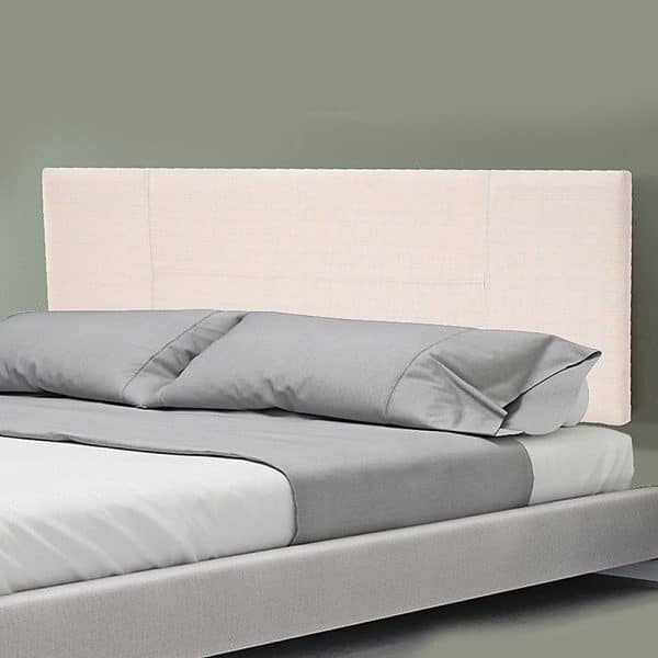 Linen Fabric Queen Bed Headboard Bedhead - Beige - Image 2