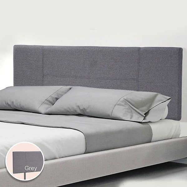 Linen Fabric Double Bed Headboard Bedhead - Grey - Image 2