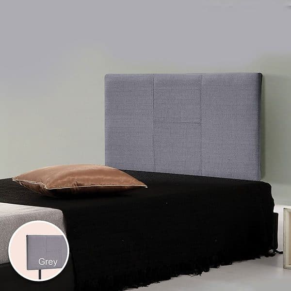 Linen Fabric Single Bed Headboard Bedhead - Grey - Image 2