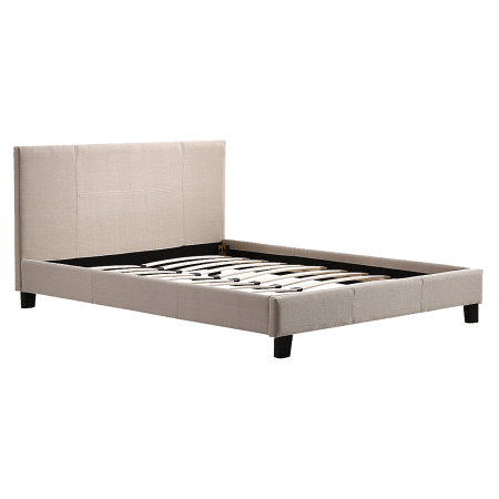 Double Linen Fabric Bed Frame Beige