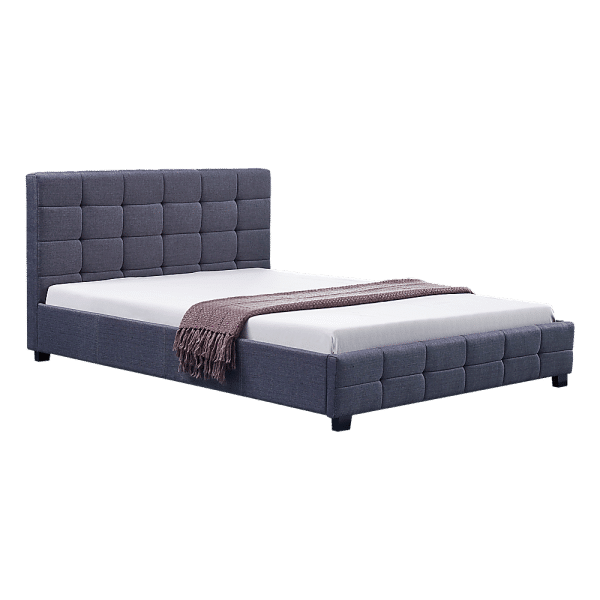 Linen Fabric Double Deluxe Bed Frame Grey