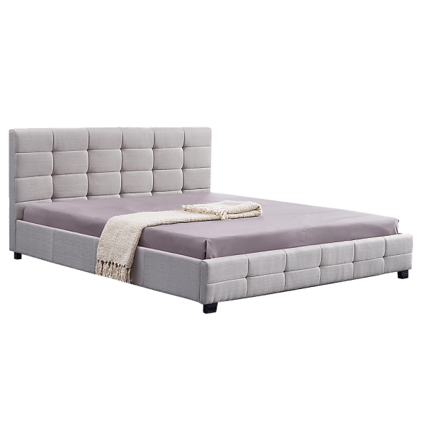 Linen Fabric King Deluxe Bed Frame Beige