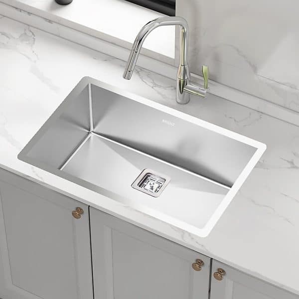 810x505mm Handmade 1.5mm Stainless Steel Undermount / Topmount Kitchen Sink with Square Waste - Image 2