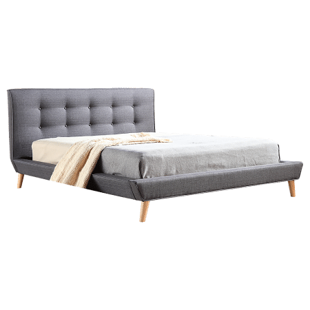 Queen Linen Fabric Deluxe Bed Frame Grey