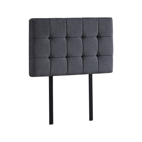 Linen Fabric Single Bed Deluxe Headboard Bedhead - Grey