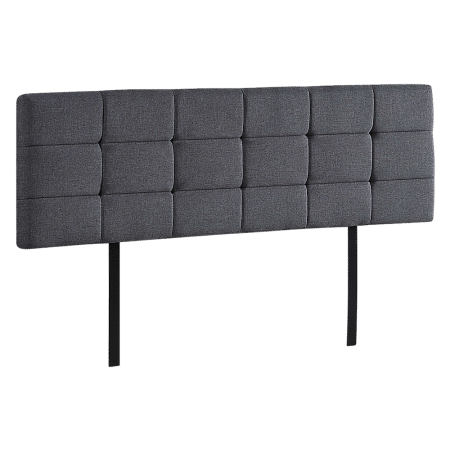 Linen Fabric King Bed Deluxe Headboard Bedhead - Grey